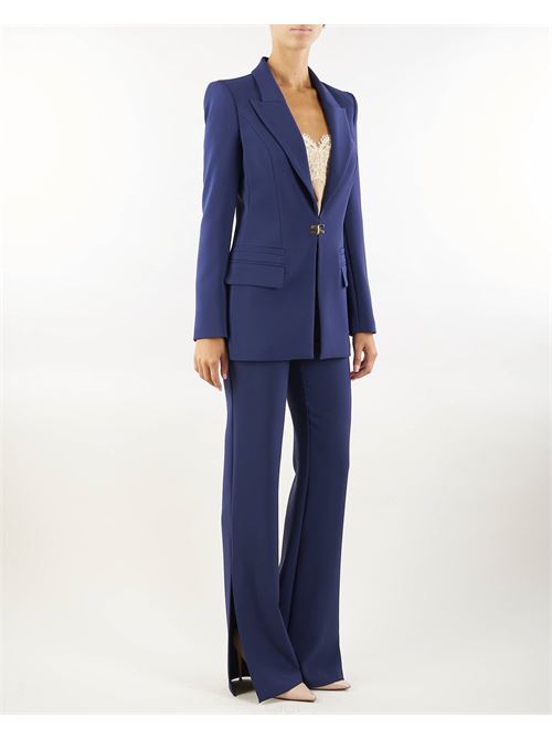 Double layer stretch crêpe suit with straight jacket and palazzo trousers Elisabetta Franchi ELISABETTA FRANCHI | Tailleur | TP00146E2B75